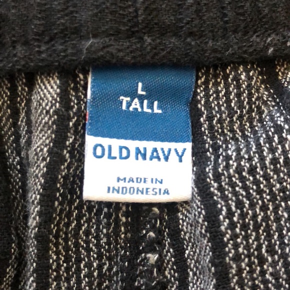 Old Navy High Waisted Striped Linen Blend Wide Leg Pants - Black/White - Picture 8 of 9